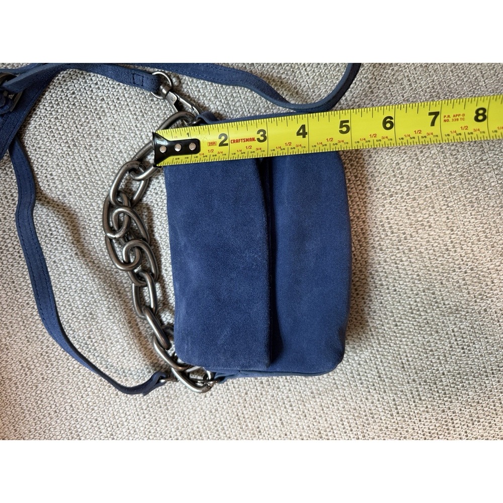 Free People Charlie Chain Crossbody Bag in Blue Suede Leather - Picture 4 of 9